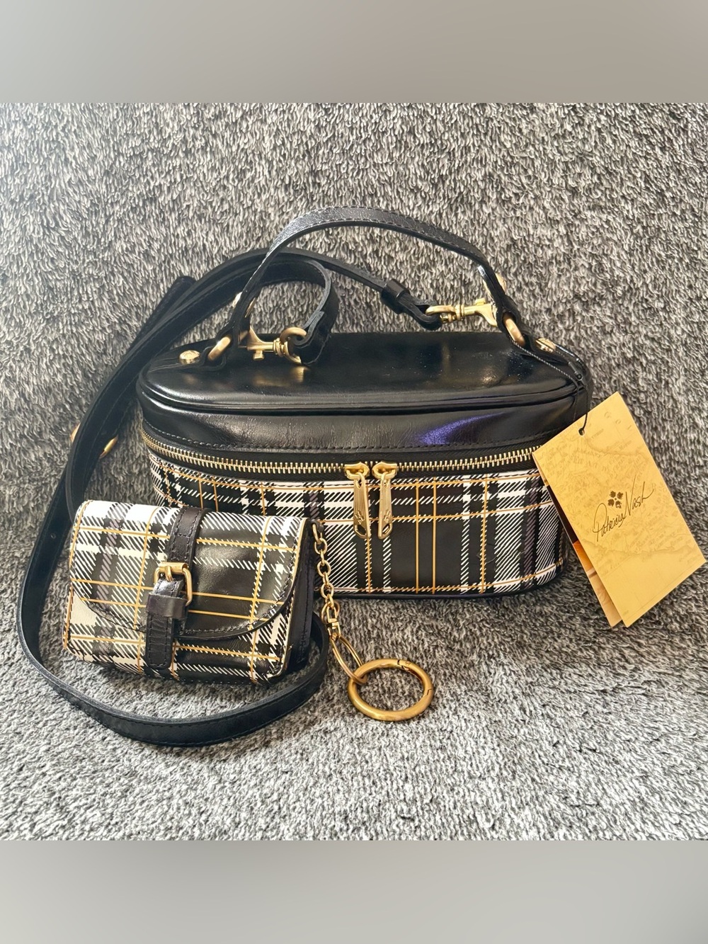 PATRICIA NASH BLK/WHT PLAID TWO PIECE SET